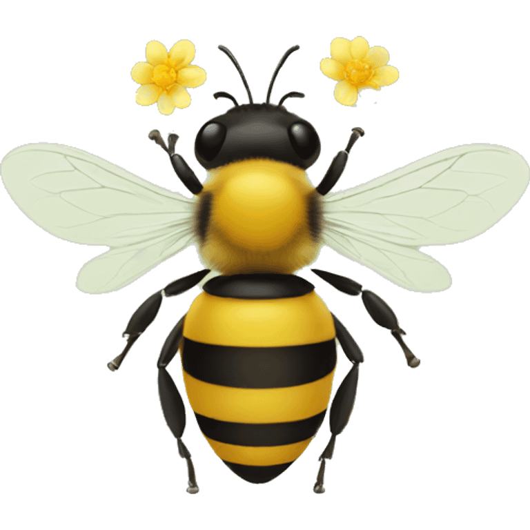 Abeille qui porte une fleur emoji