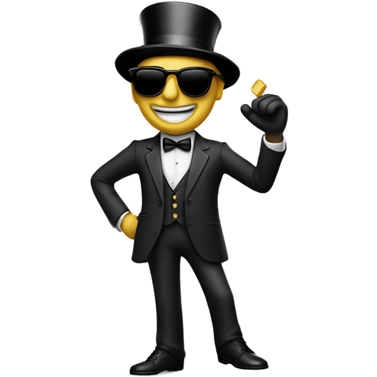 monopoly man celebrating in sunglasses, full body emoji