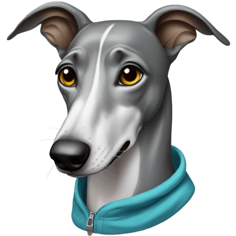 Greyhound wearing hoodie  emoji