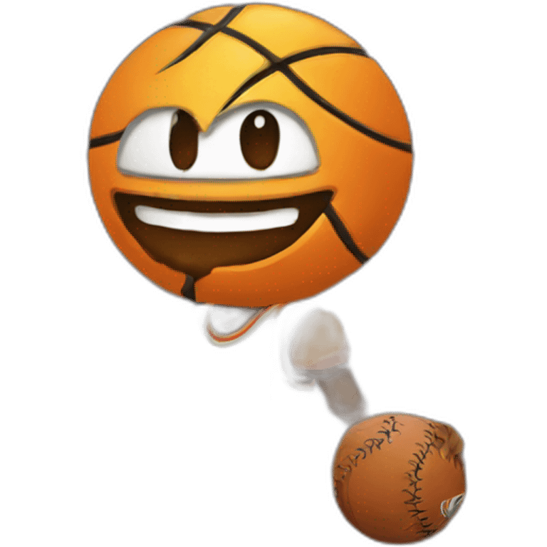 asketball and on the background the baseball emoji