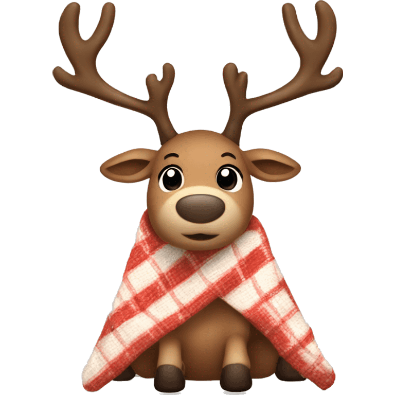 reindeer with a blanket and candy emoji