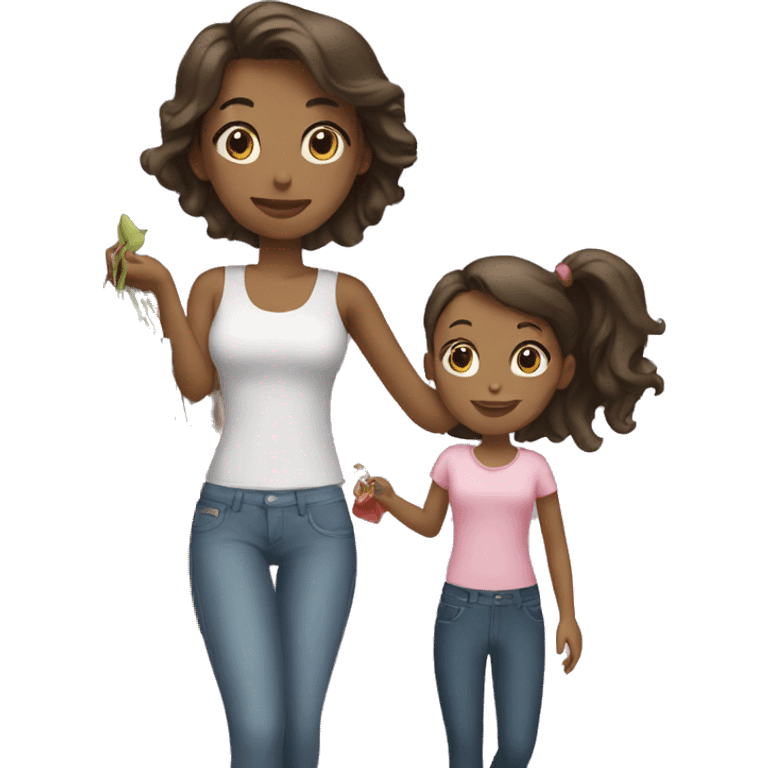 A girl shopping with her mom emoji