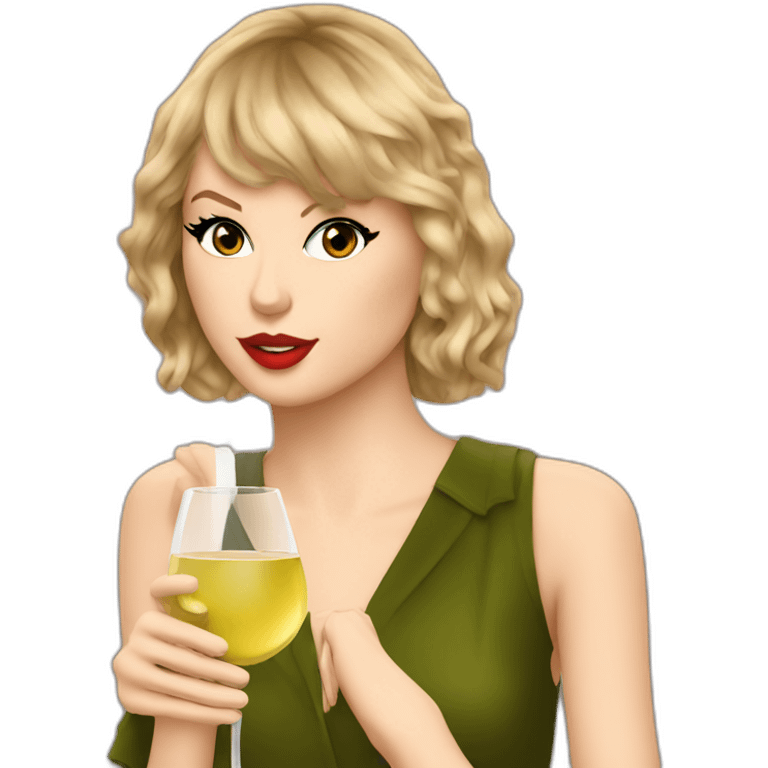 taylor swift drinking white wine emoji