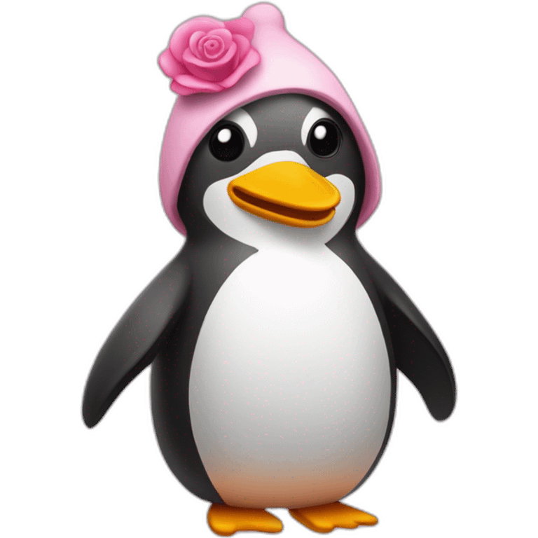 pingouin avec une robe rose emoji