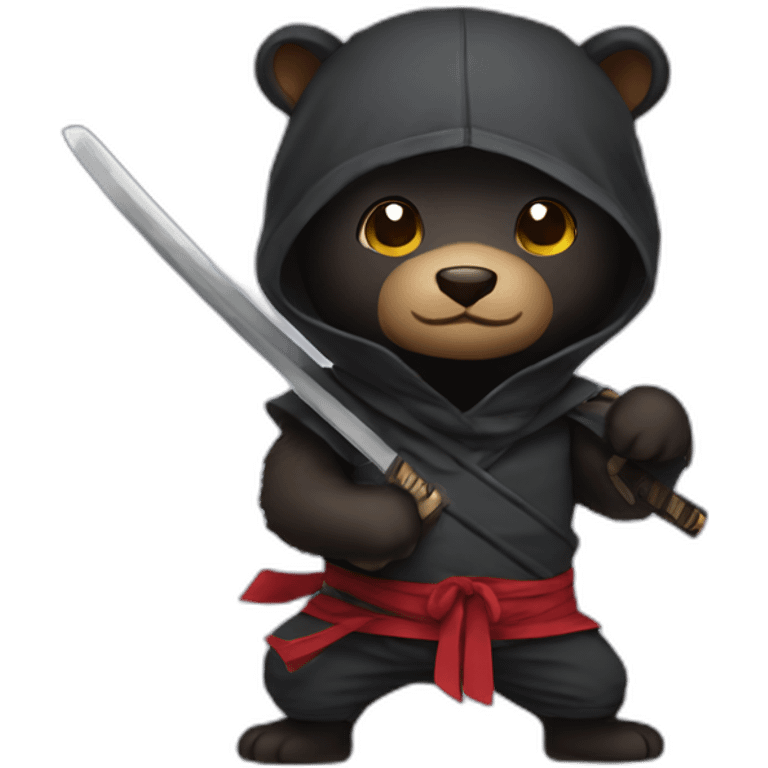 cute bear ninja emoji