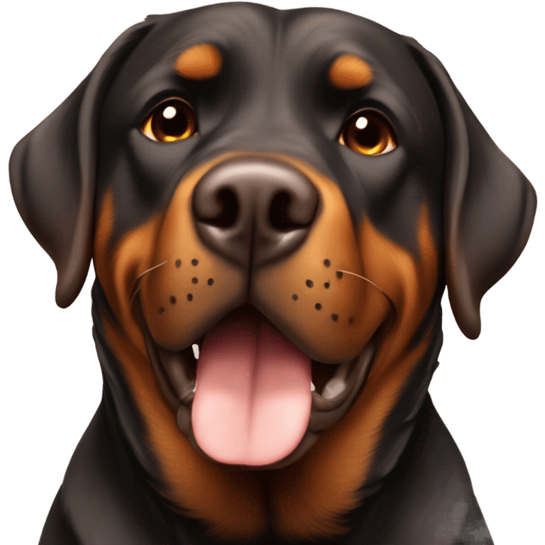 Rottweiler lab dog with a sooky face brown  colouring emoji