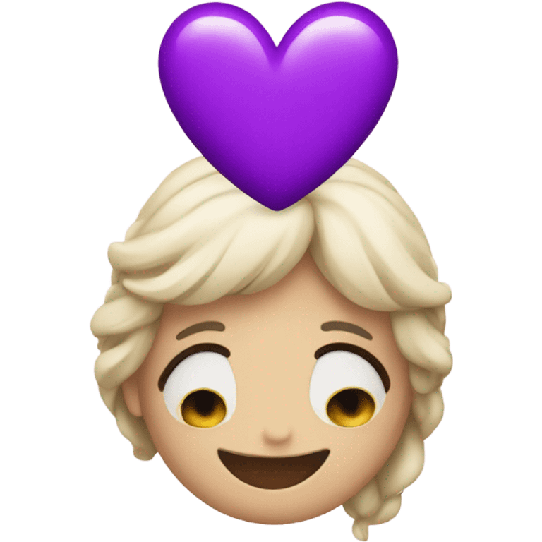 In love emoji with purpple hearts emoji