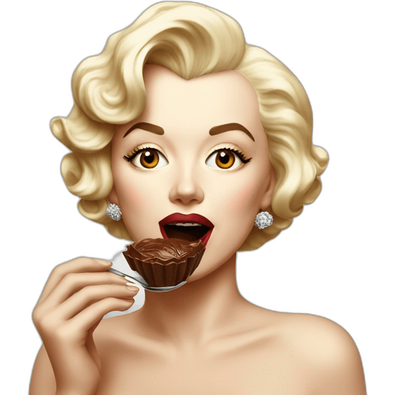 Marilyn monroe eating chocolate emoji