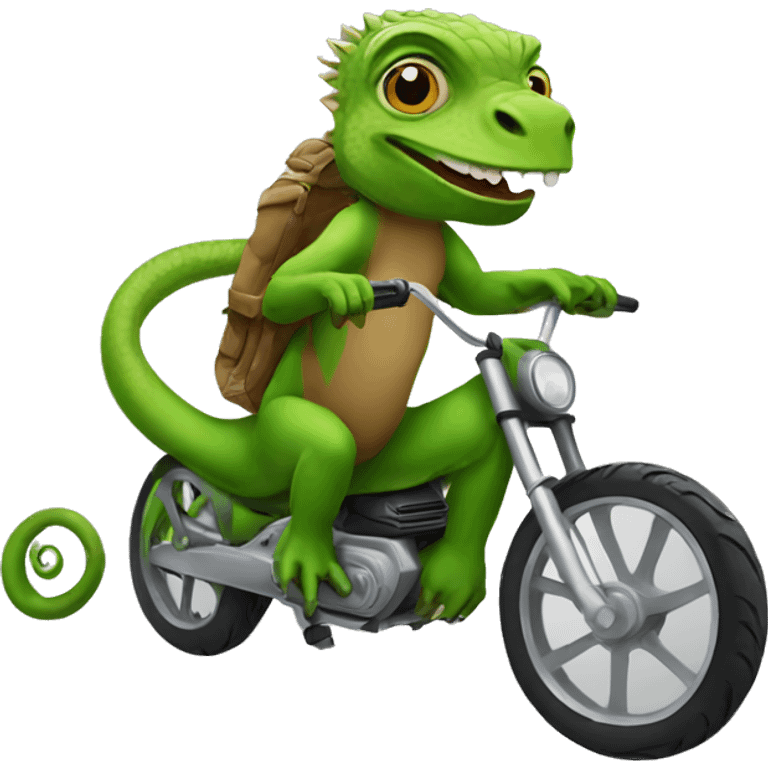 Iguana riding monkey emoji