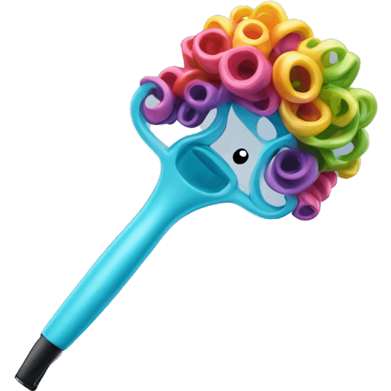 a  single plastic colorful Curler you put under hair emoji