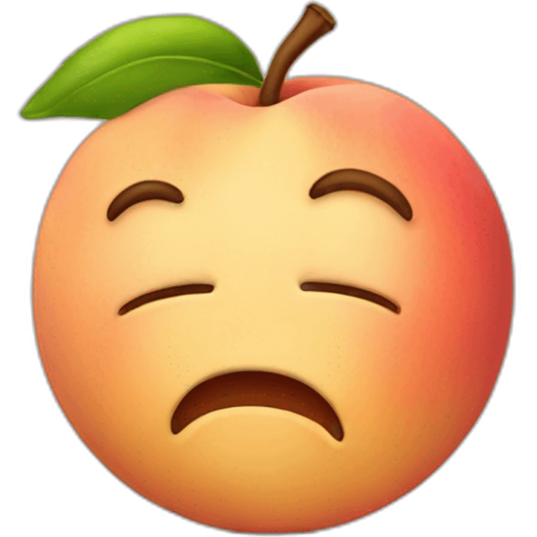 Crying peach emoji