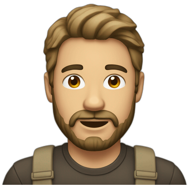 Hombre con barba moreno claro emoji