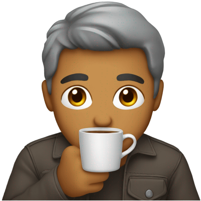 Me drinking coffee in a grey mug emoji