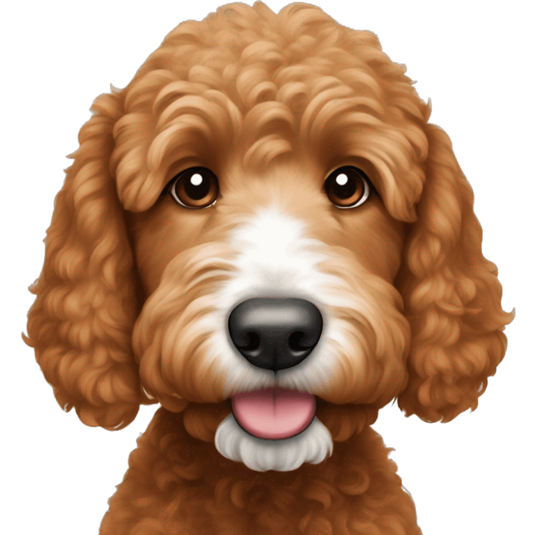 red goldendoodle with a white nose  emoji