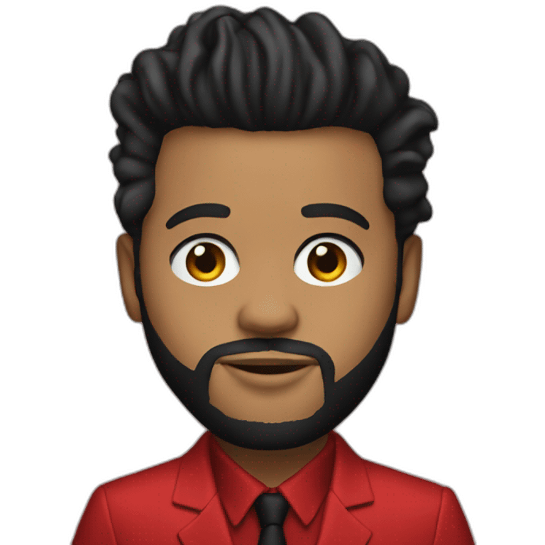 The weeknd with red suit emoji