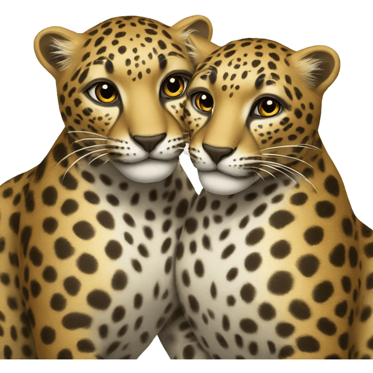 Two leopards love each other emoji