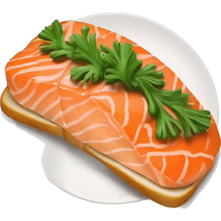 a salmon toast that eat a salmon toast emoji