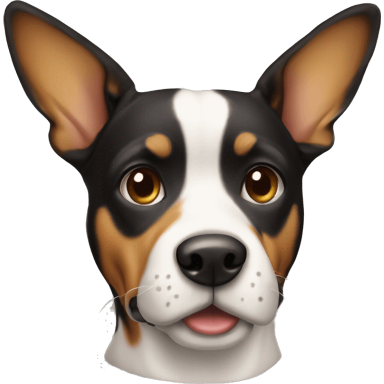 black and tan dog with pointy ears white collar emoji