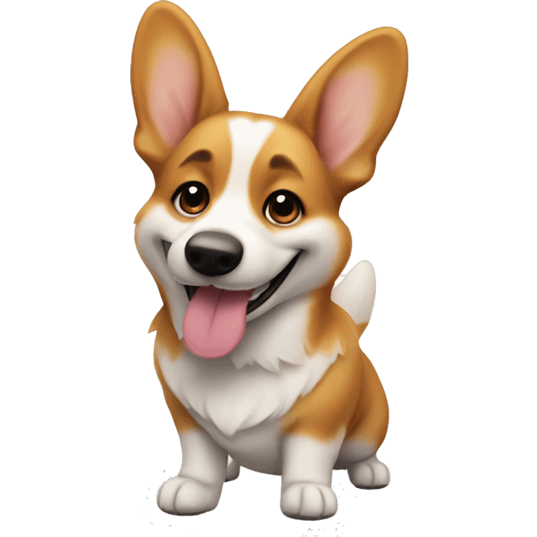 a corgi smiling and giving a thumbs up emoji