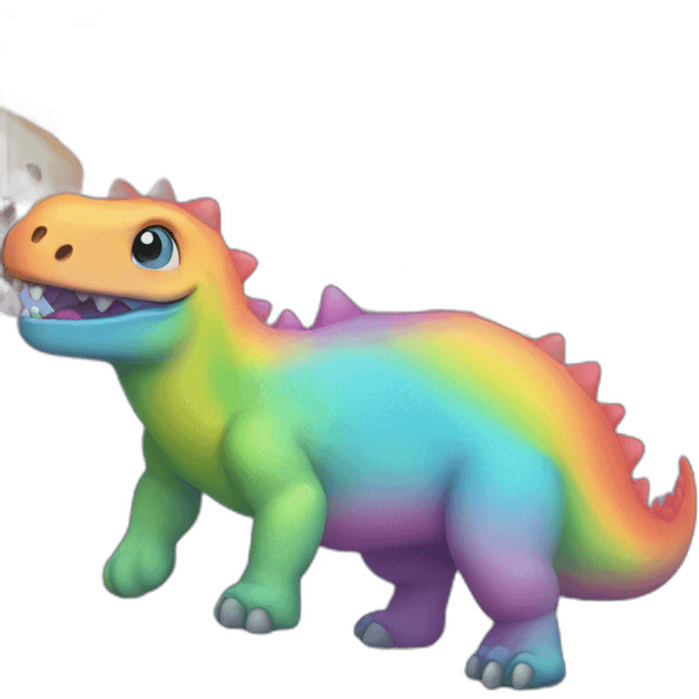 cute rainbow dinosaur emoji