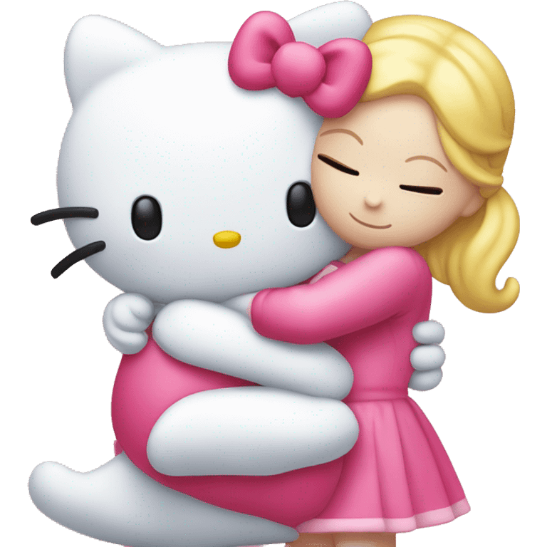 hello kitty hugging my melody emoji