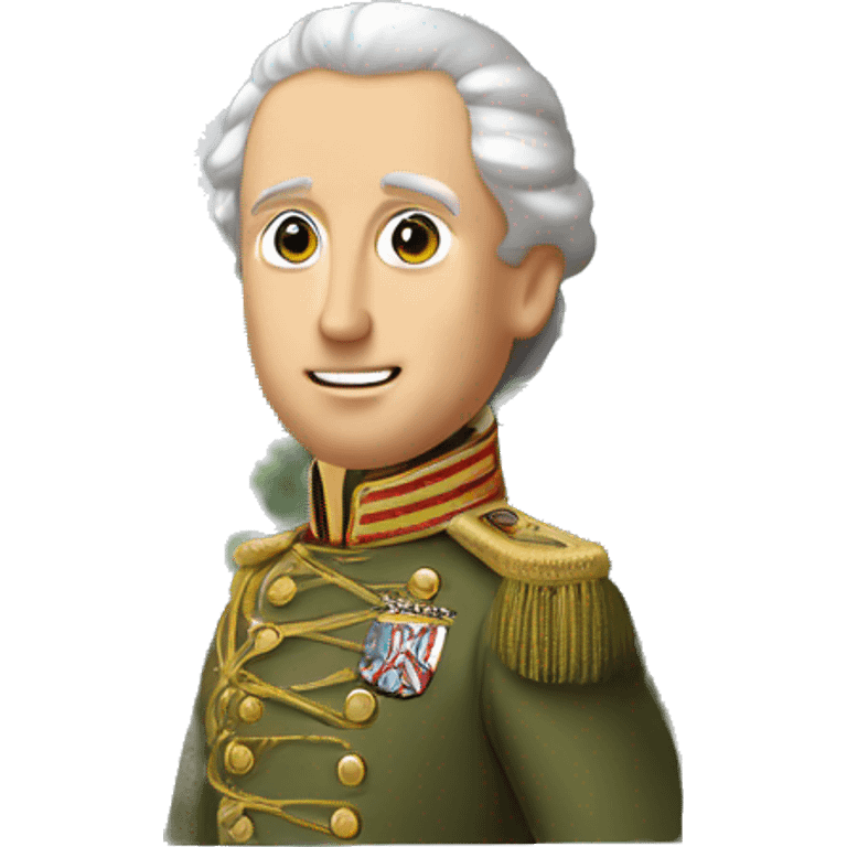 King George the III wearing an army uniform mounted atop a house  emoji