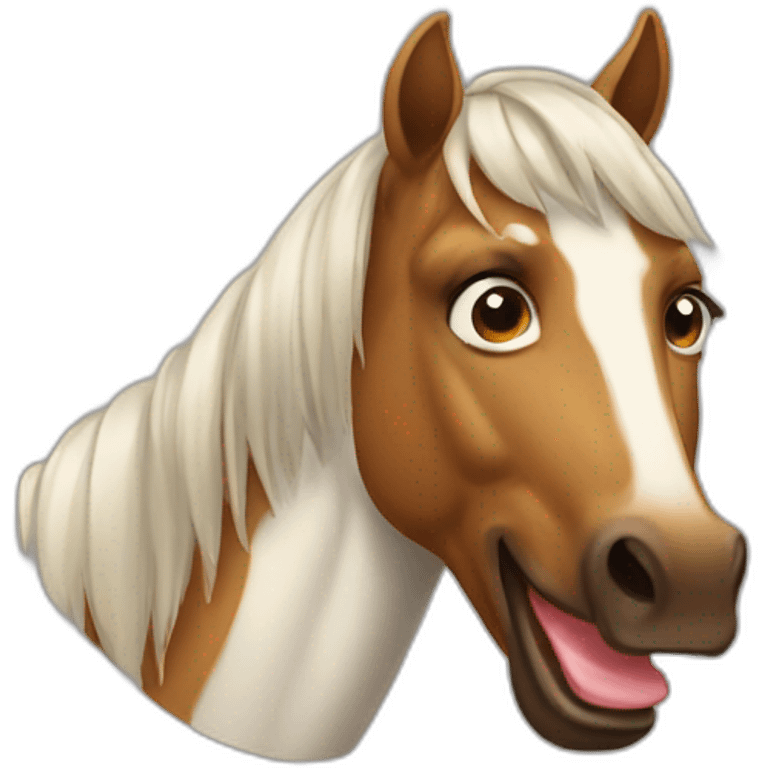 Horse with tounge out emoji