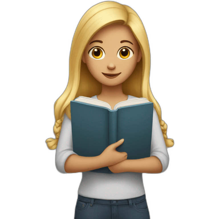 a girl with a book in her hands emoji