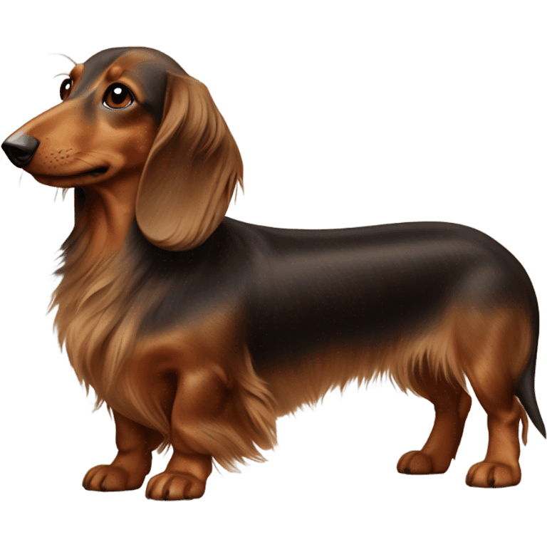 Brown long-haired dachshunds emoji