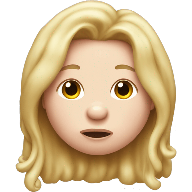 greasy pig with long blonde hair emoji