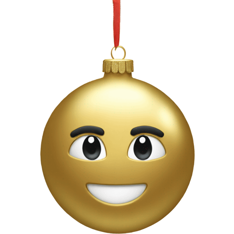 A metallic Christmas gold ornament emoji