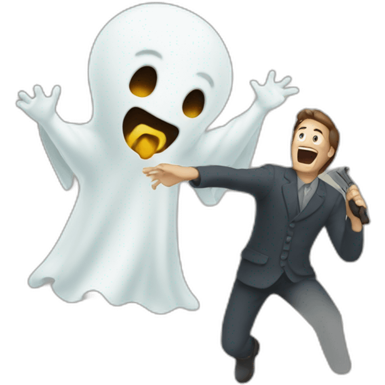 man killing a ghost emoji