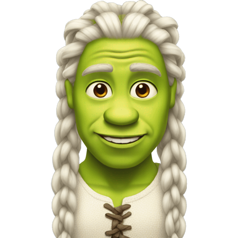 Shrek with white long braids emoji