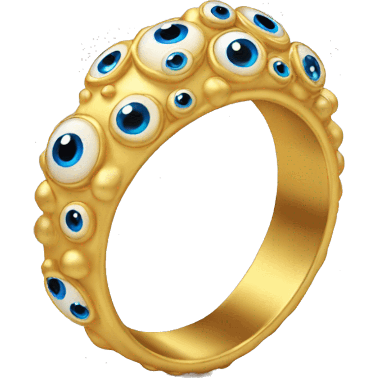 thin gold ring studded with eyeballs emoji