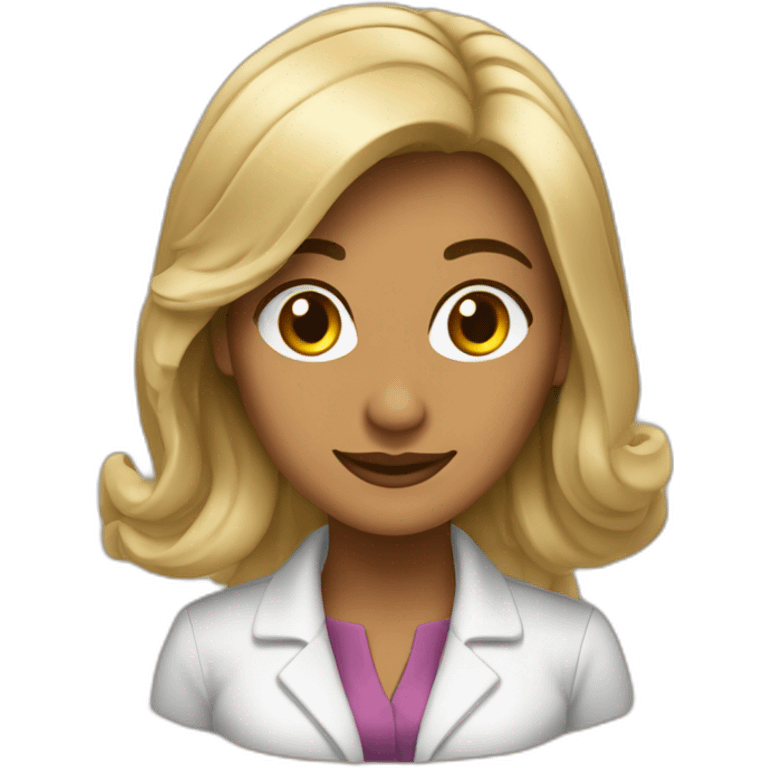 mujer empresaria morena pelo castaño largo emoji