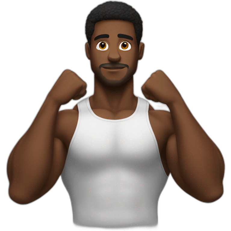 black man doble bicep emoji