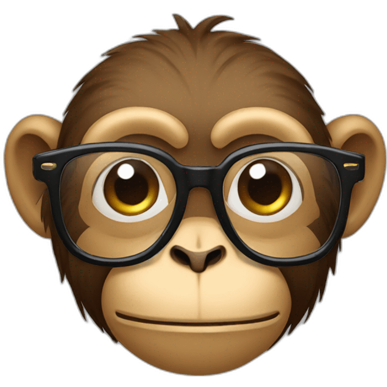 Monkey with glasses emoji