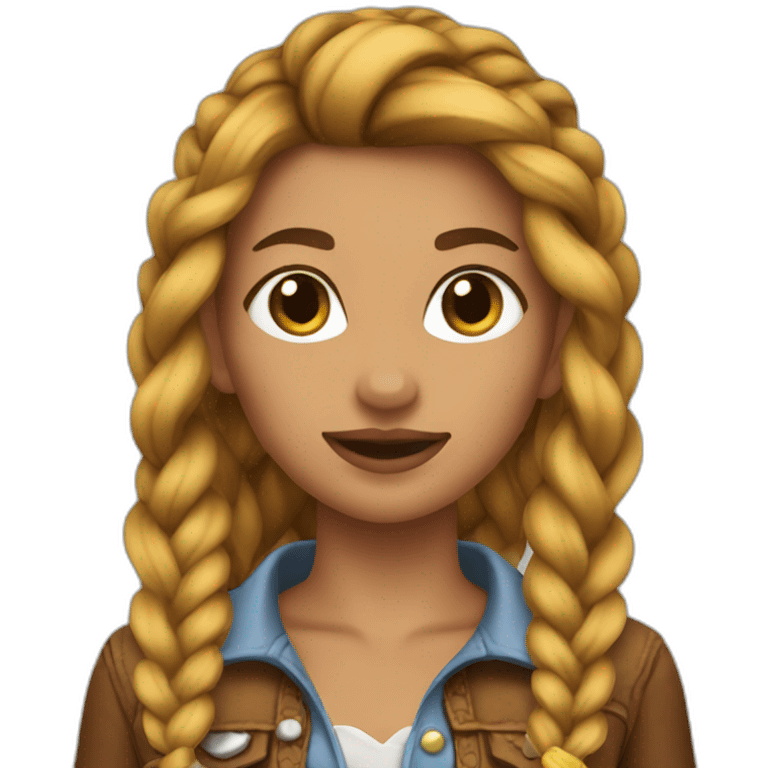 cowgirl braided hair emoji