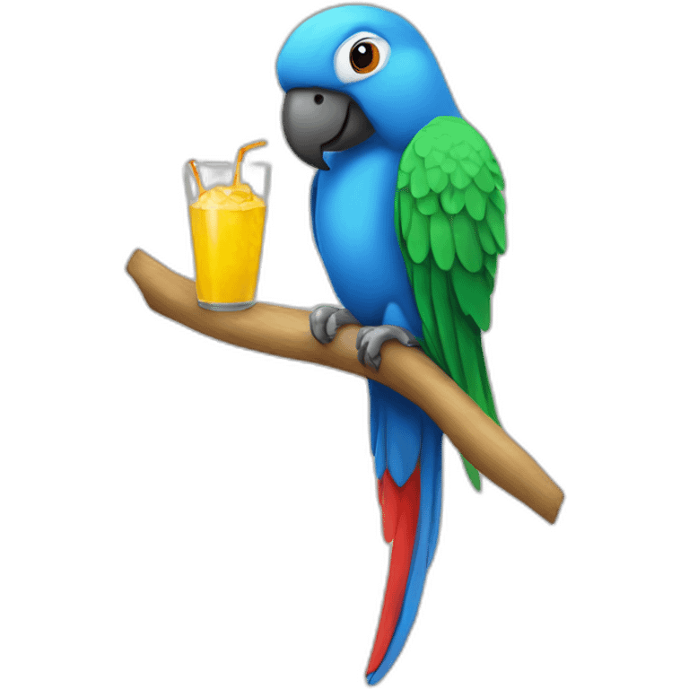 party parrot holding a mobile emoji