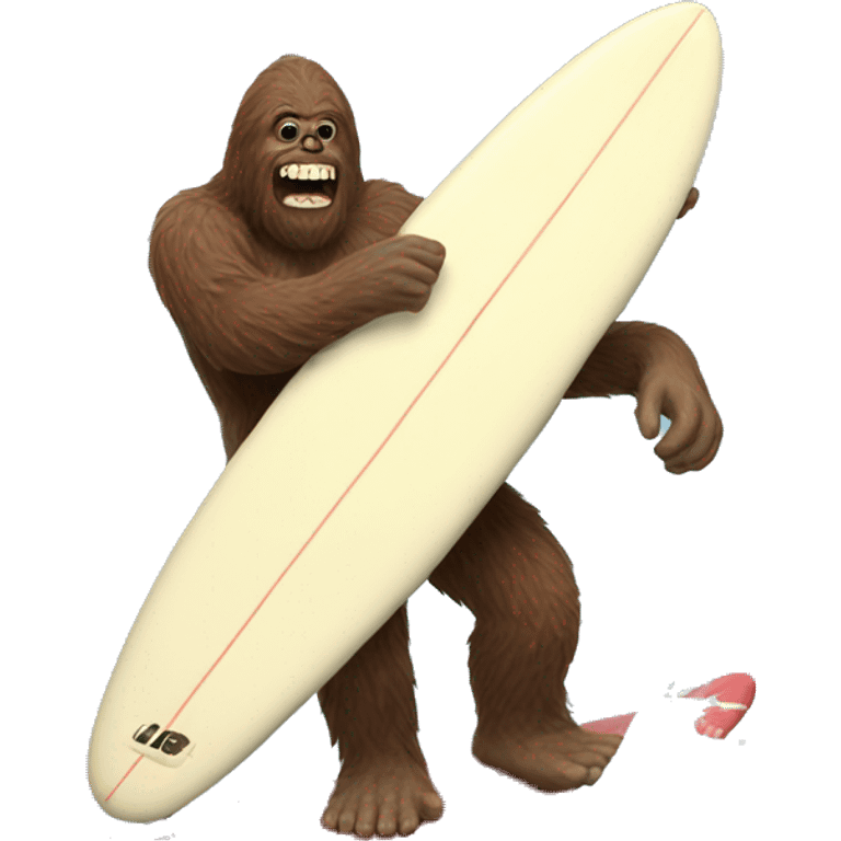 Bigfoot surfing  emoji