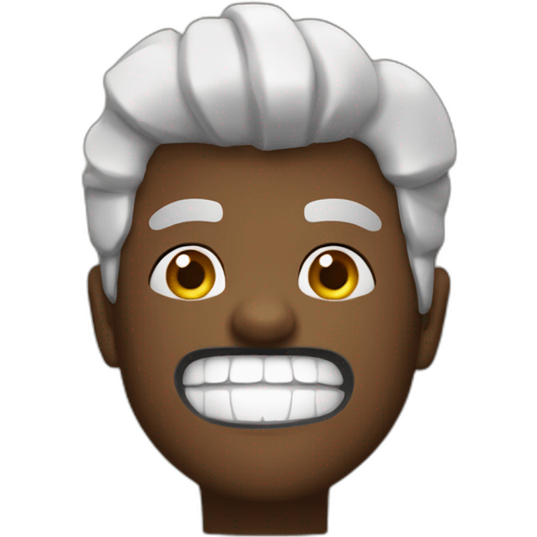 blackman open mouth suprised. arms are on the back of thea head emoji