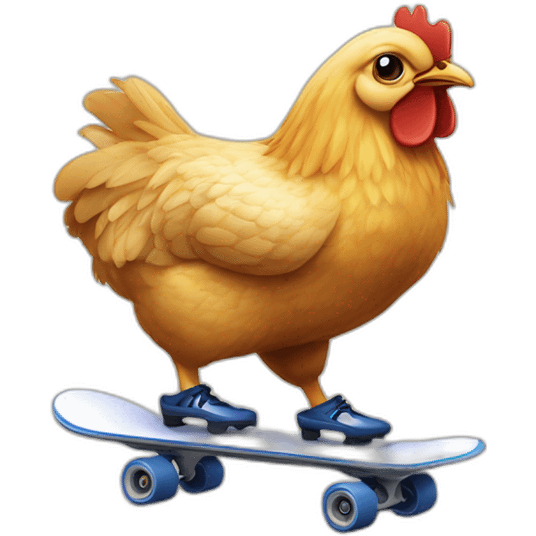 poulet qui fait du skate emoji