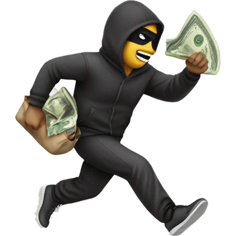 Robber running with money bag emoji