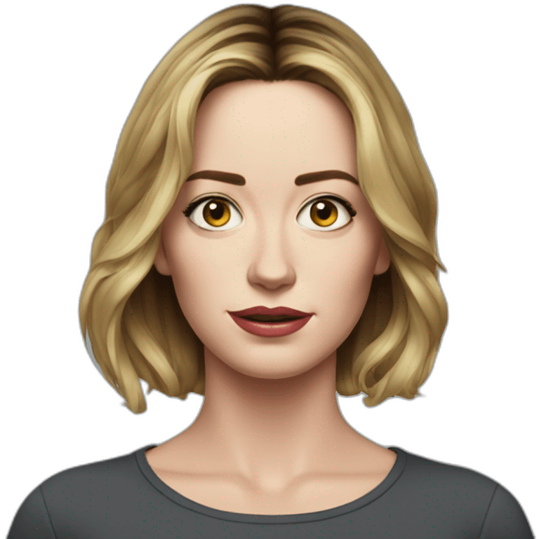 Emily blunt serious cartoon wearing tee emoji