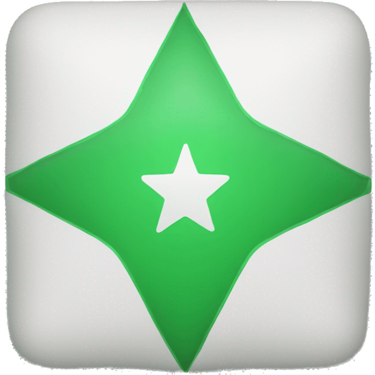 Green square with white star inside emoji