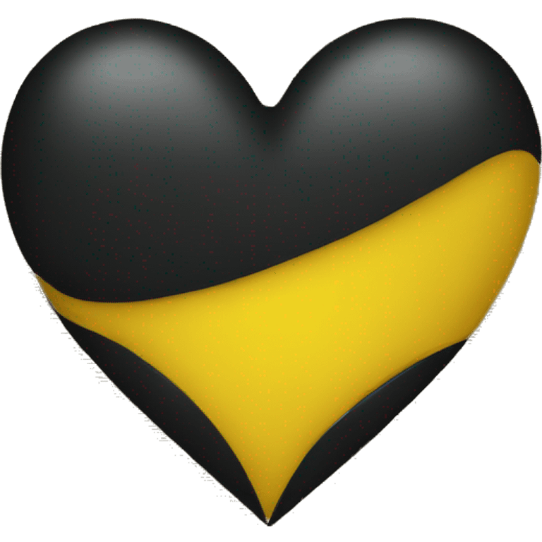 Half black and yellow heart emoji