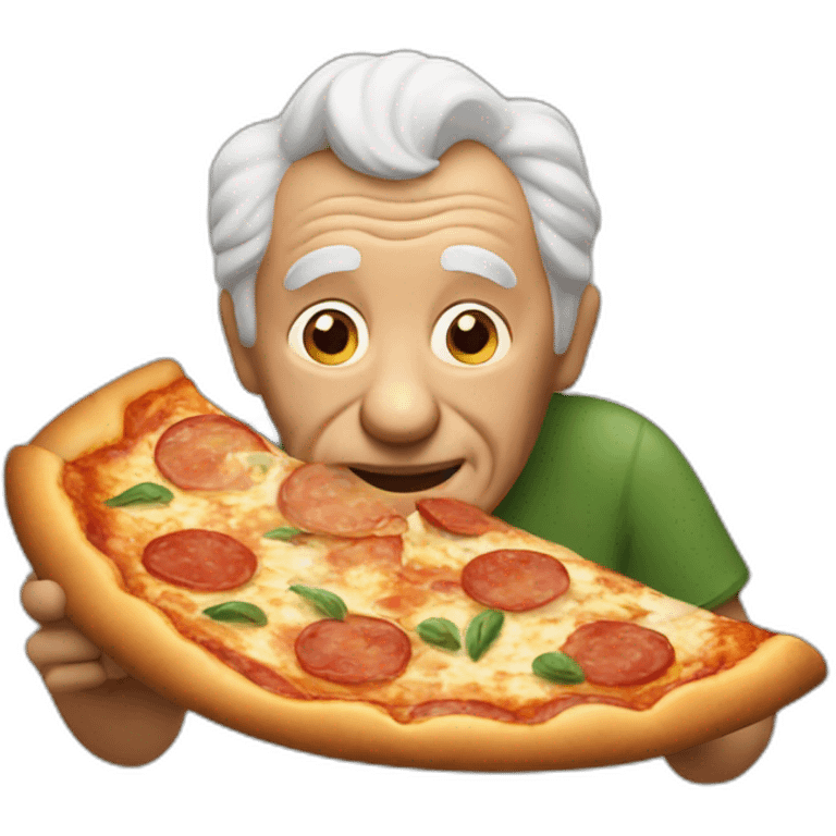 grandpa eating pizza emoji