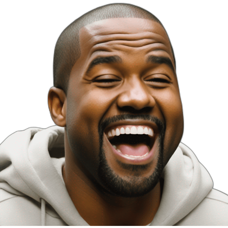 Kanye crazy laughing  emoji