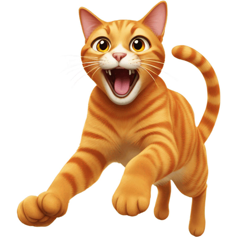 Orange cat jumping emoji