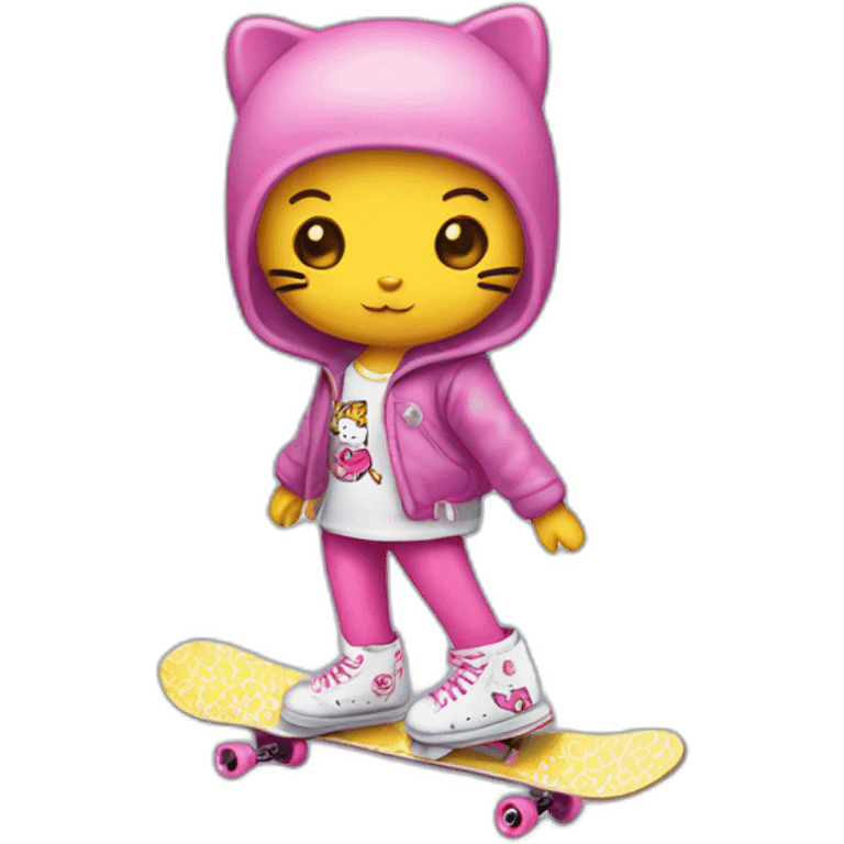 Hello kitty skater emoji